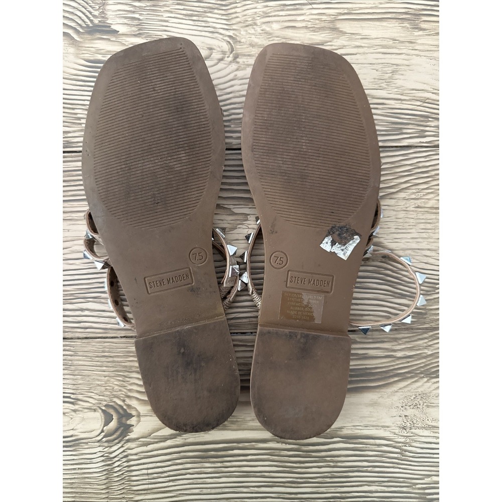 Steve Madden Studded Sandals Women's Size 7.5 Square Toe - Picture 4 of 5
